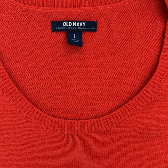 OLD NAVY bright orange/red scoop neck sweater. - Picture 2 of 2